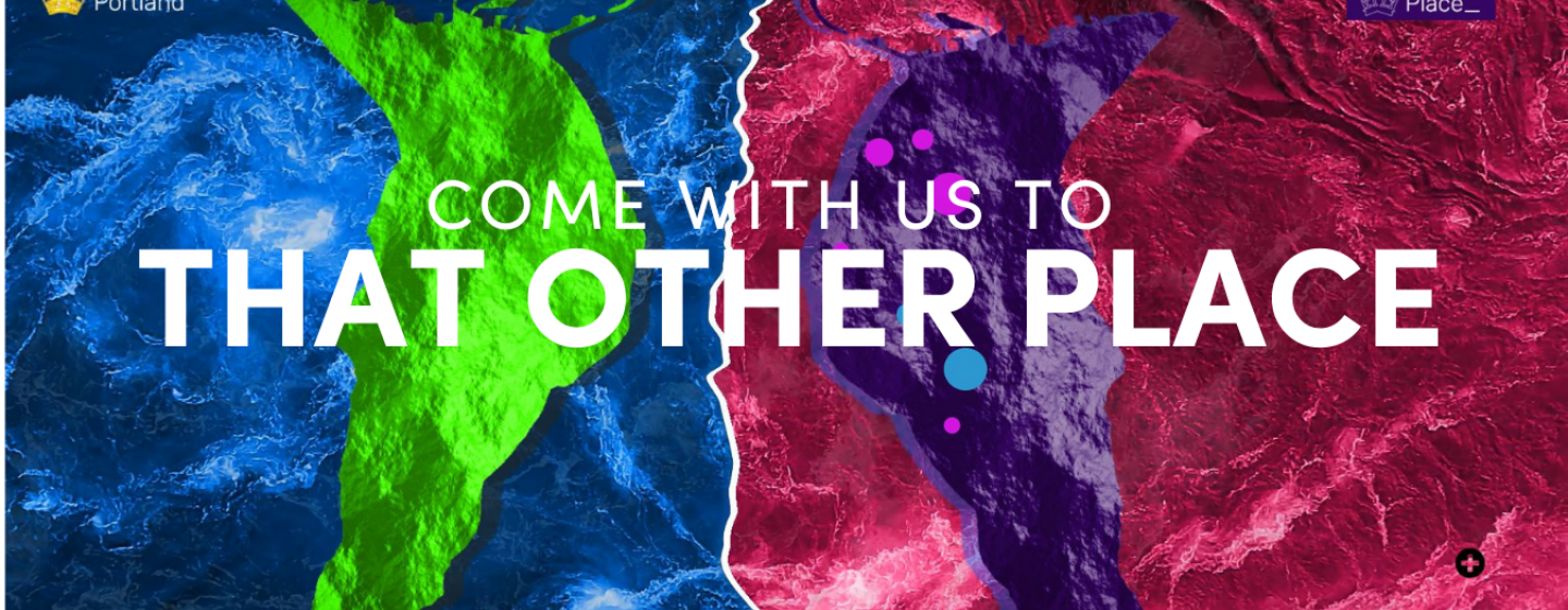An image of two maps of Portland in blue and purple