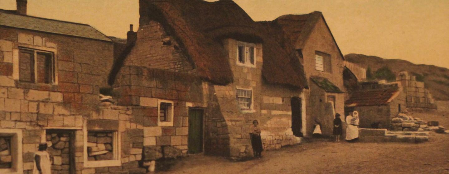 An old photograph of Brandy Row on Portland