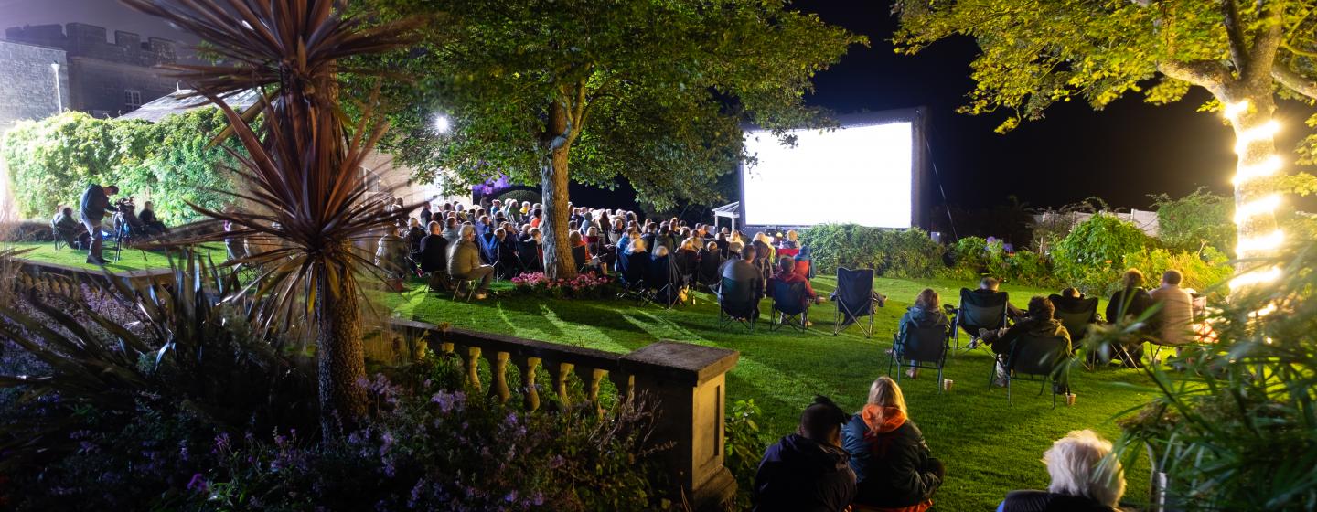 An image of the outdoor screening of We Are The Dammed at Pennsylvania Castle