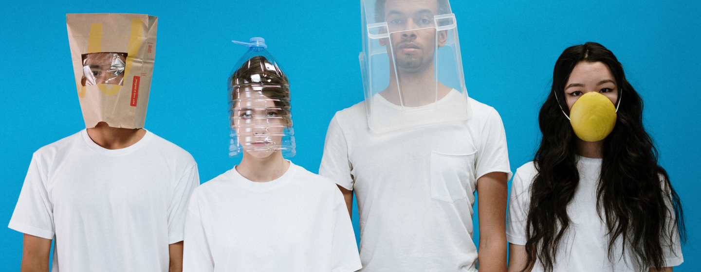 4 people with face coverings