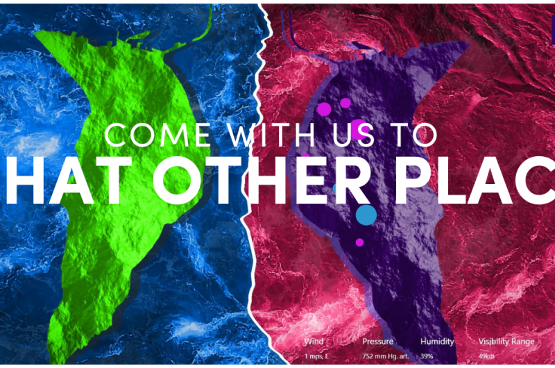 An image of two maps of Portland in blue and purple