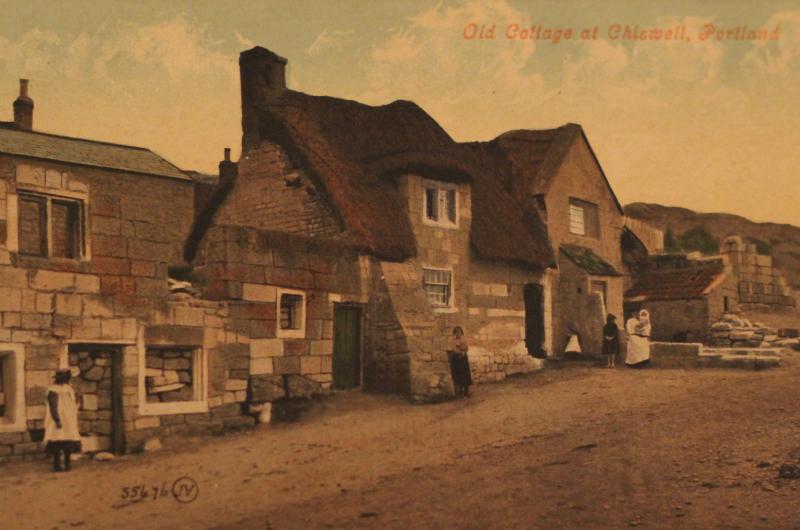 An old photograph of Brandy Row on Portland