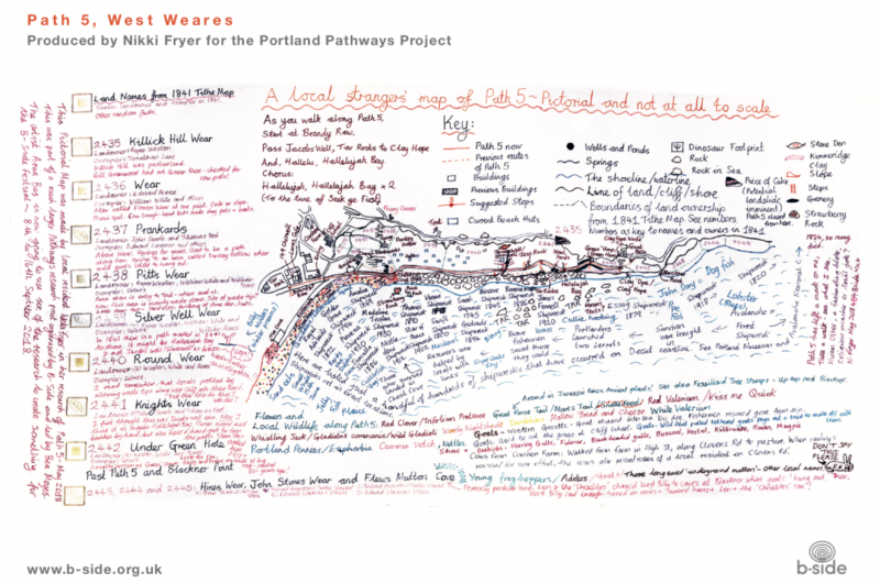 Pictorial hand-drawn map of West Weares