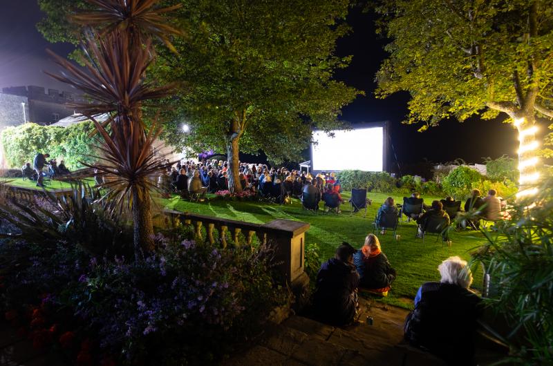 An image of the outdoor screening of We Are The Dammed at Pennsylvania Castle