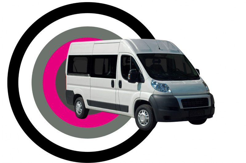 a white minibus