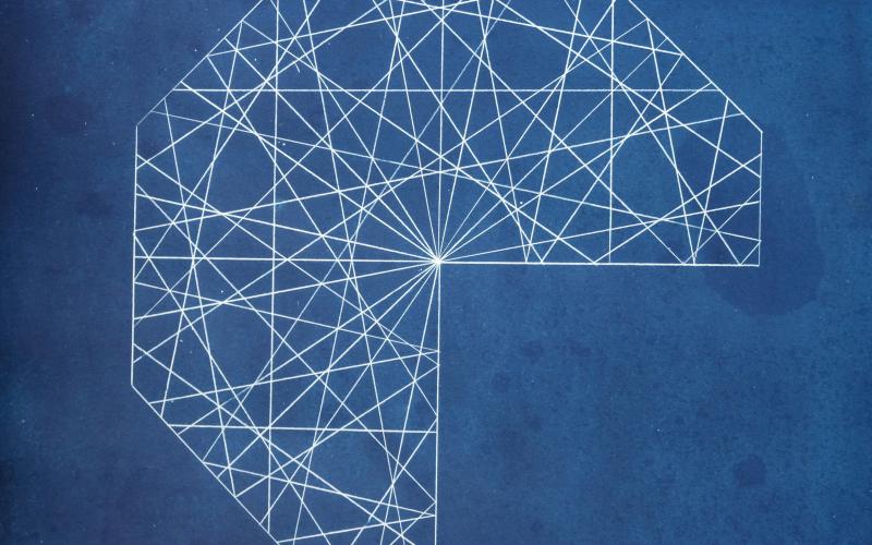 Blue print for Constant Bearing - A navigational compass chart by Denman and Gould