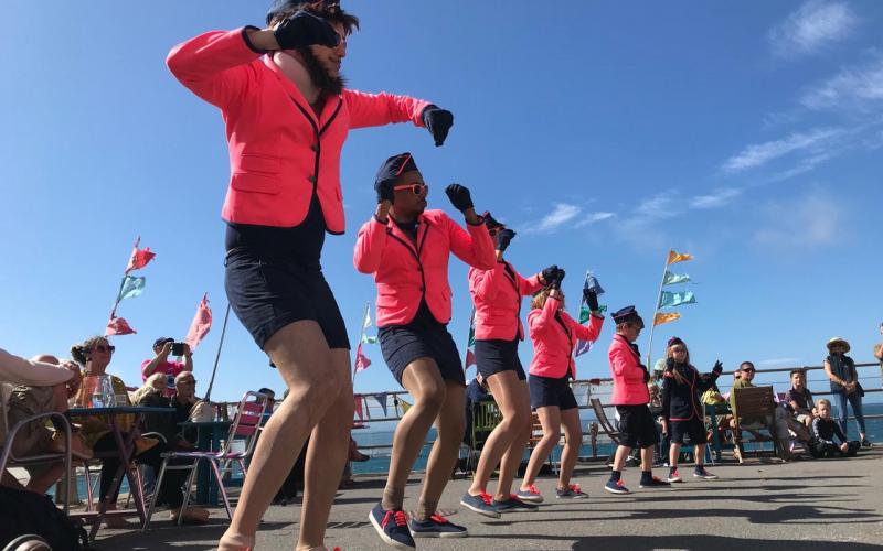 Performers dancing